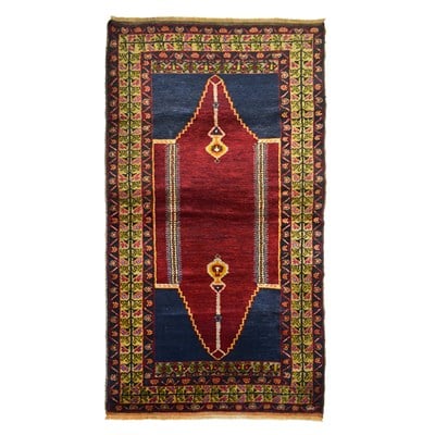 Vintage Adana El Dokuma Halısı, Simetrik Mihraplı 110x215 cm