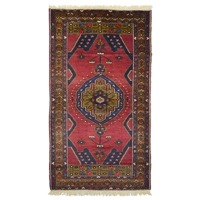 Vintage Yahyalı El Dokuma Halısı, Madalyon Desenli 120x230 cm