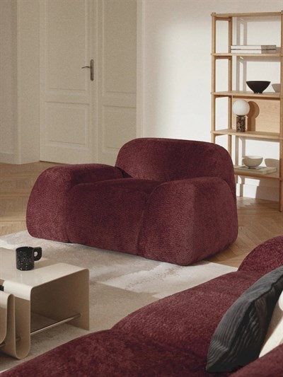 Wolke Teddy Bouclé Lounge Koltuğu Bordo