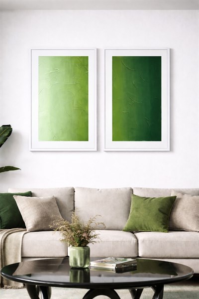 Yeşil Geçiş El Yapımı Tablo