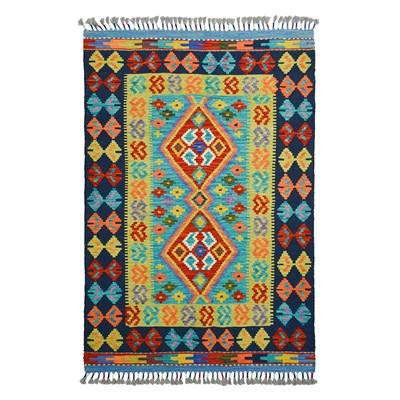 Yünden El Dokuma Afgan Kilim 100x150 cm