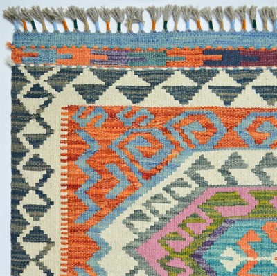 Yünden El Dokuma Afgan Kilim 100x150 cm