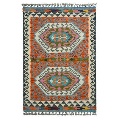 Yünden El Dokuma Afgan Kilim 100x150 cm