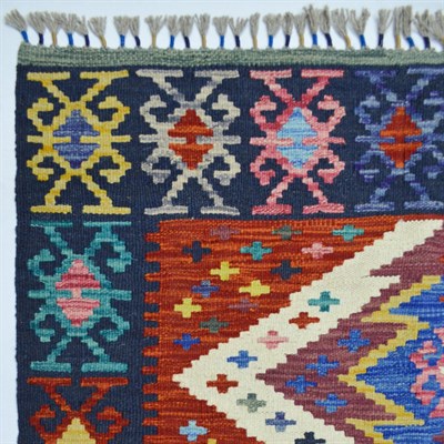 Yünden El Dokuma Afgan Kilim 100x155 cm