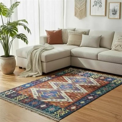 Yünden El Dokuma Afgan Kilim 100x155 cm