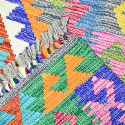 Yünden El Dokuma Afgan Kilim 105x150 cm