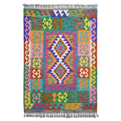 Yünden El Dokuma Afgan Kilim 105x150 cm