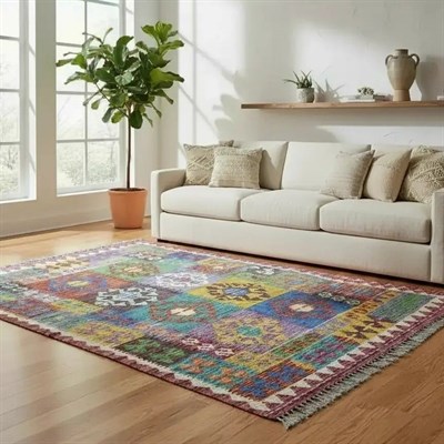 Yünden El Dokuma Afgan Kilim 125x175 cm