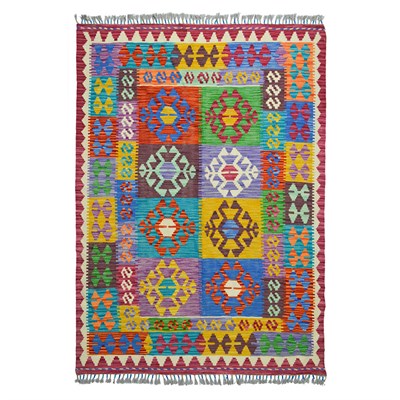 Yünden El Dokuma Afgan Kilim 125x175 cm