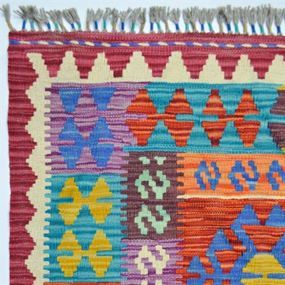 Yünden El Dokuma Afgan Kilim 125x175 cm