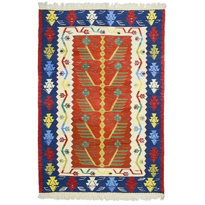 Yünden El Dokuma Uşak Kök İnce Kilim 120x180 cm