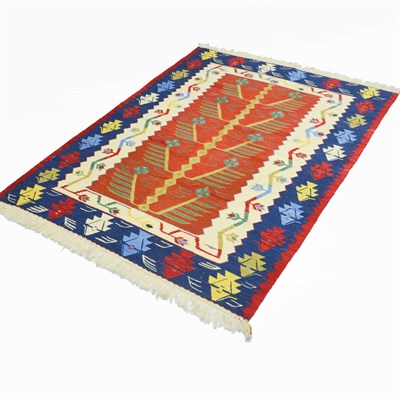 Yünden El Dokuma Uşak Kök İnce Kilim 120x180 cm