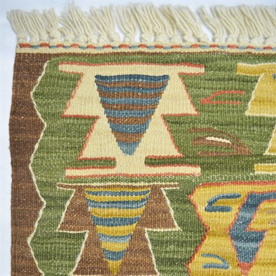 Yünden El Dokuma Uşak Kök İnce Kilim 85x110 cm