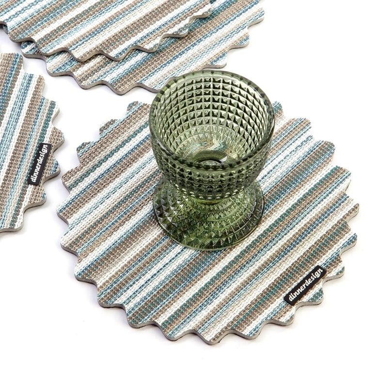 4'lü Set Bardak Altlığı Stripe