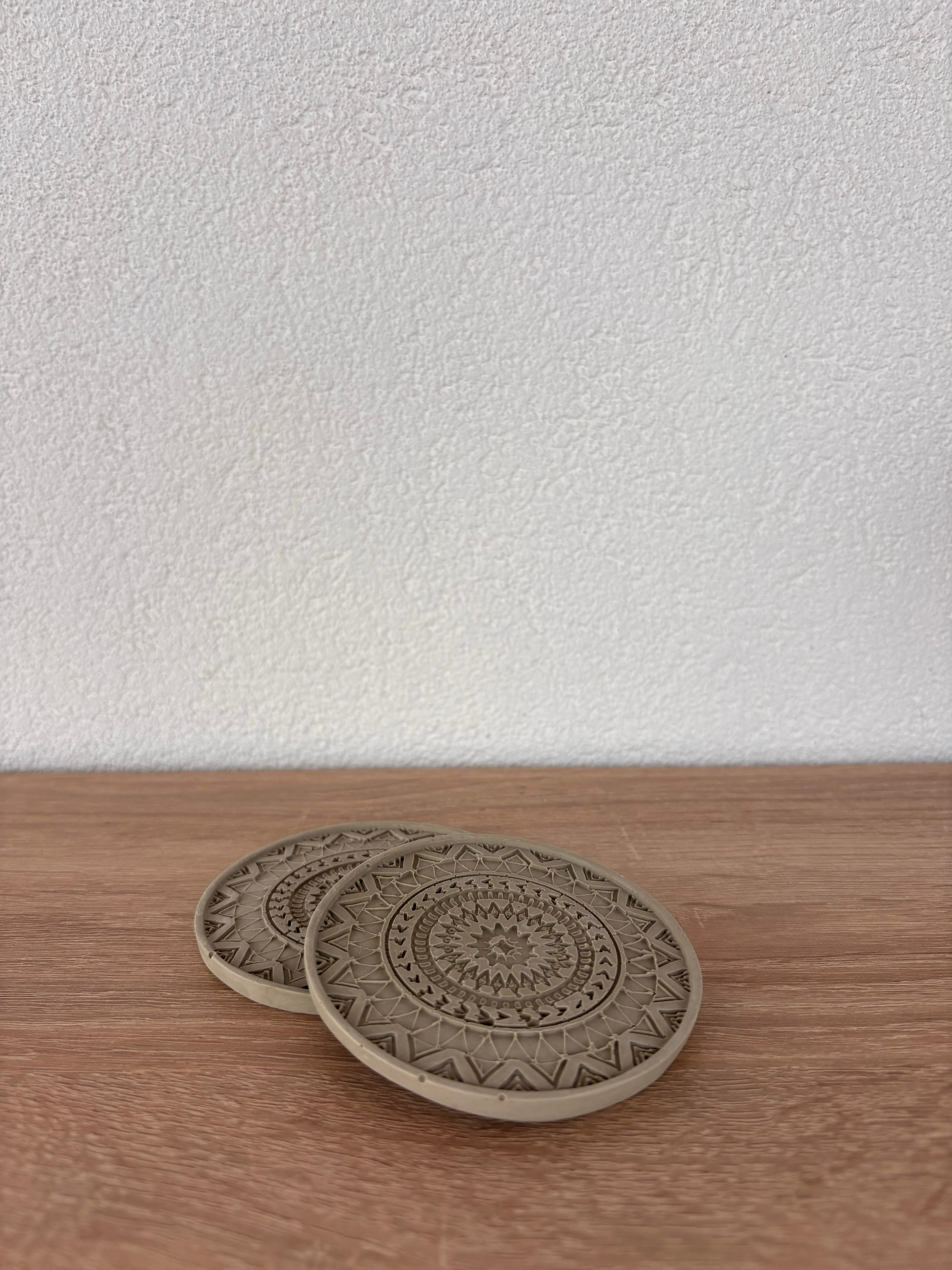 Atölye Mona Jesmonite 2'li Mandala Bardak Altı 