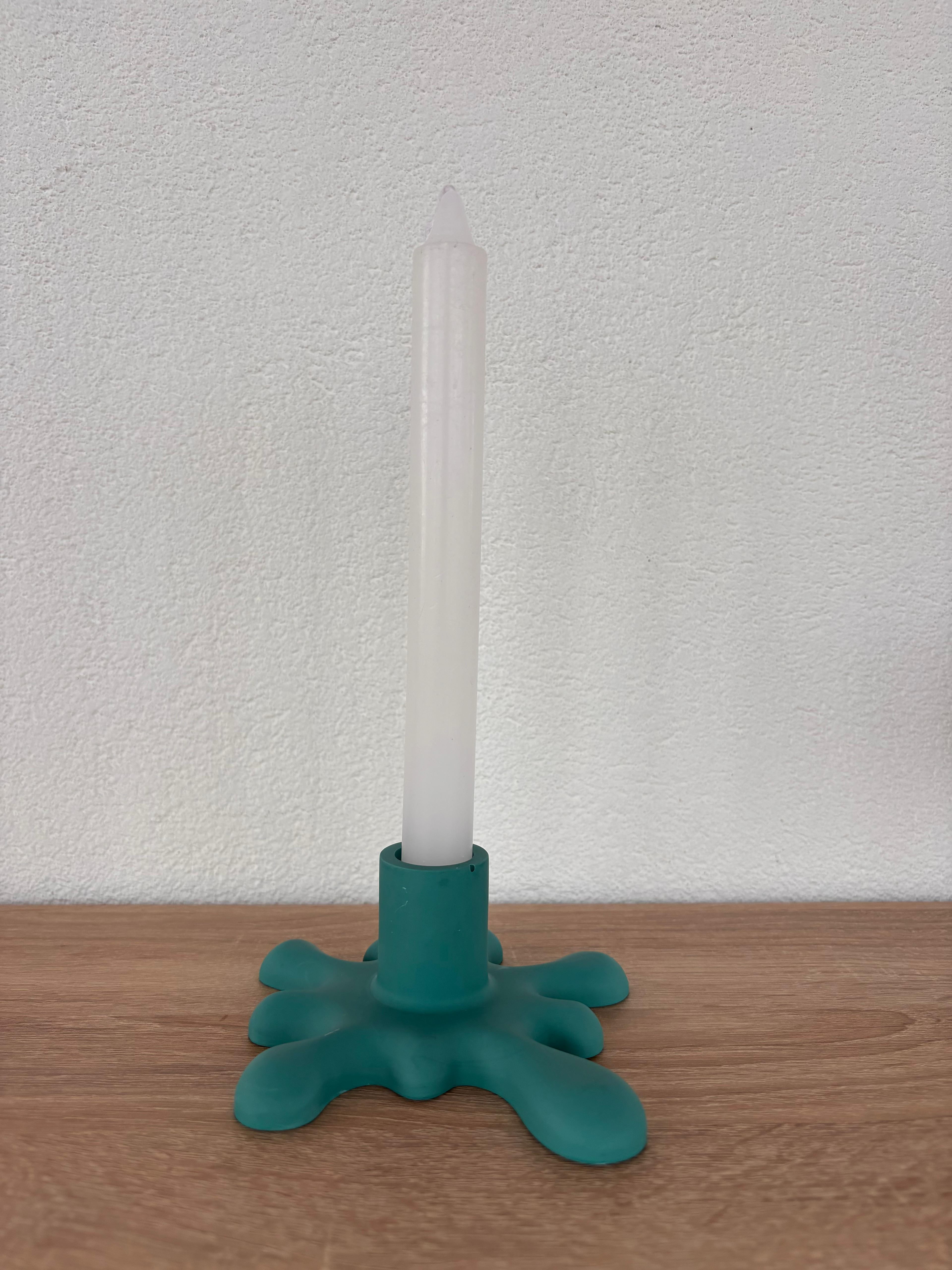 Atölye Mona Jesmonite Pennellata Şamdan Yeşil