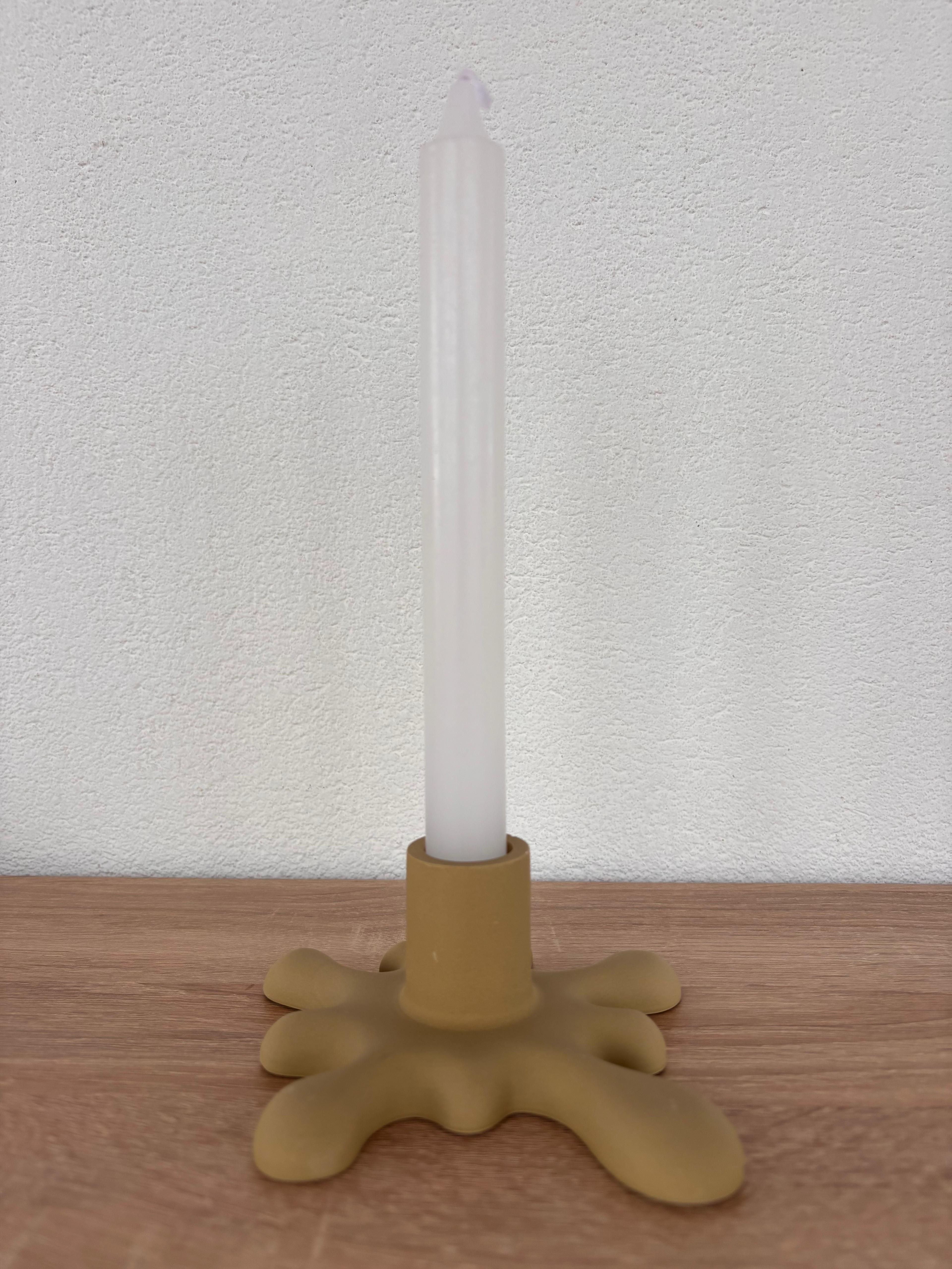 Atölye Mona Jesmonite Pennellata Şamdan Hardal