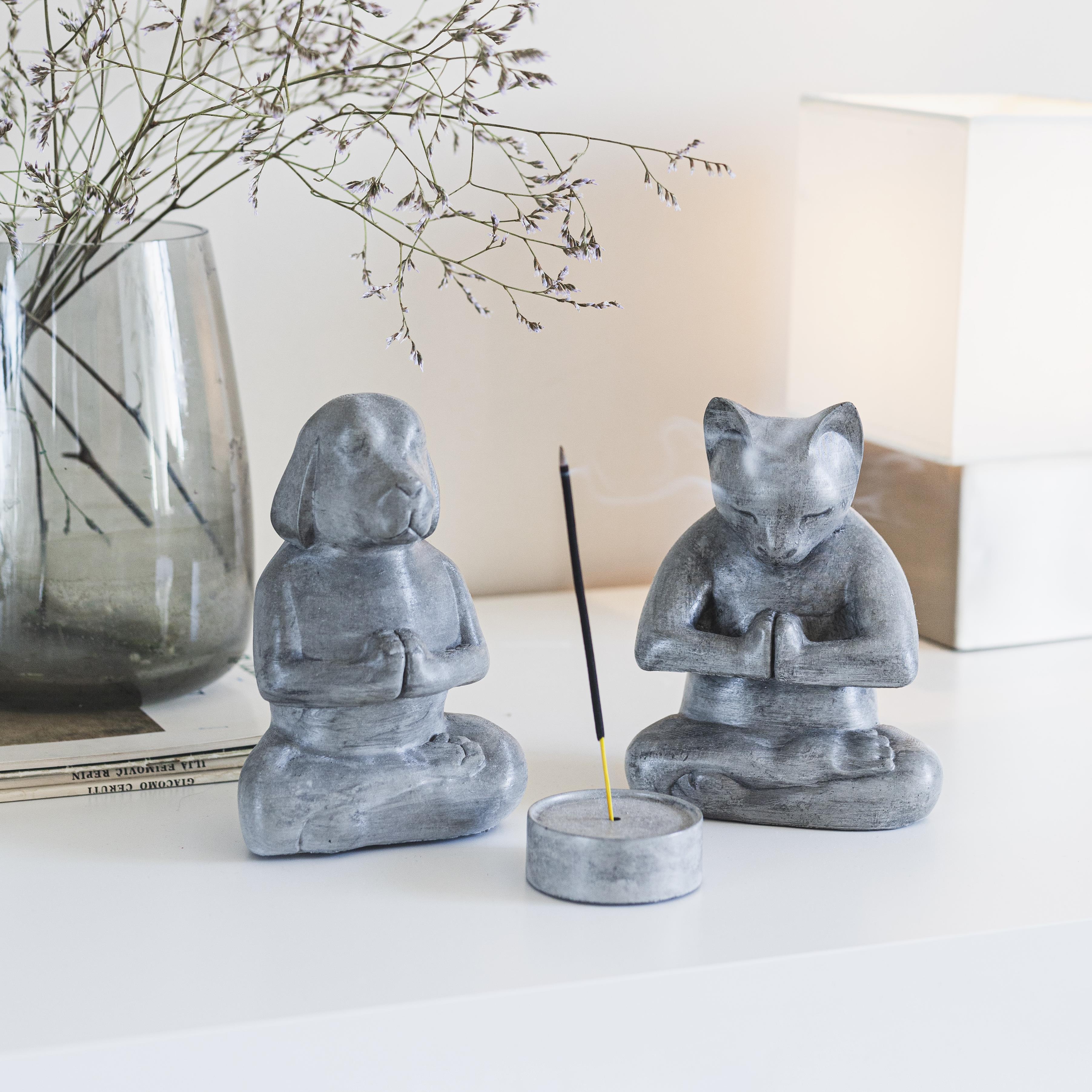 Beton Kedi Köpek Meditasyon Seti