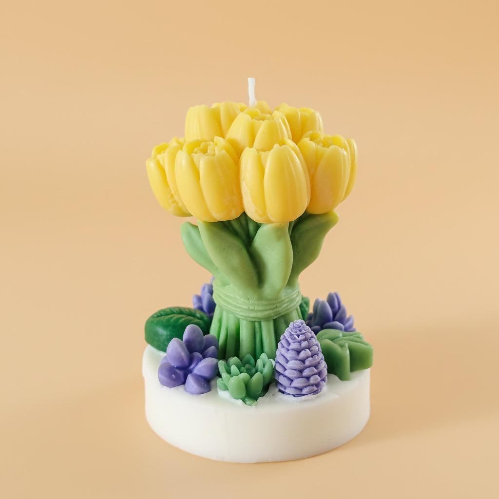 Candle – Botanical Series | Amber Kokulu Çiçek Buketi Mum