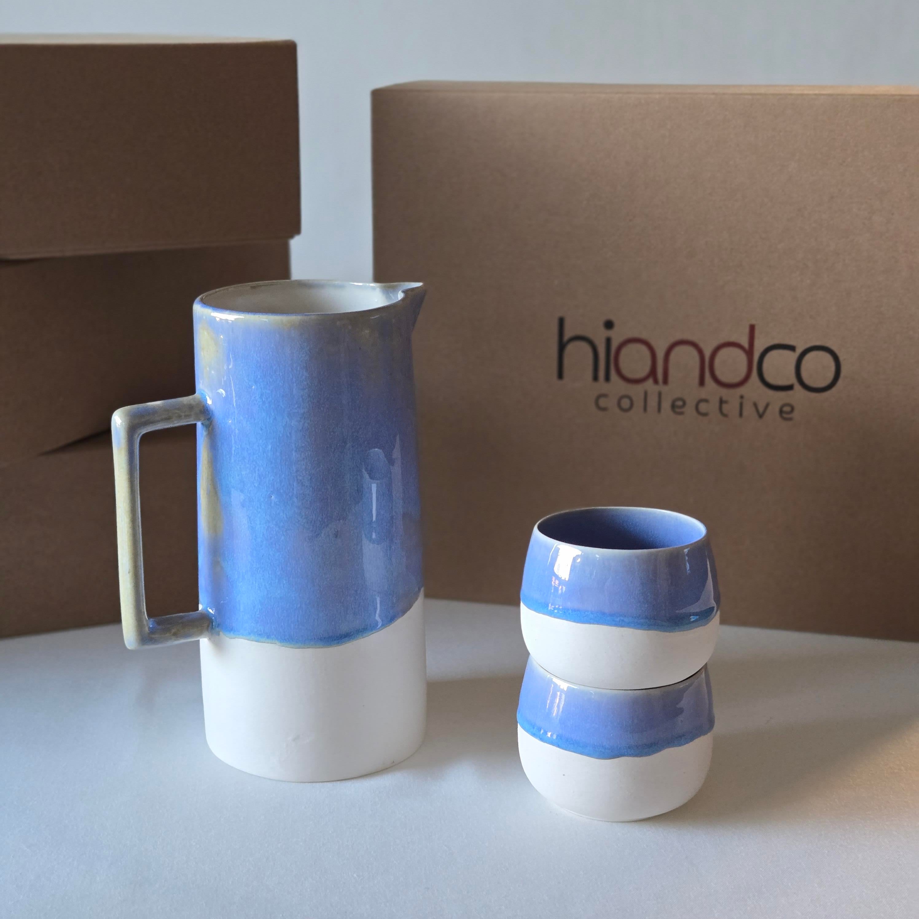 Hiandco Collective /Seramik Sürahi ve Bardak Seti- Serenity 