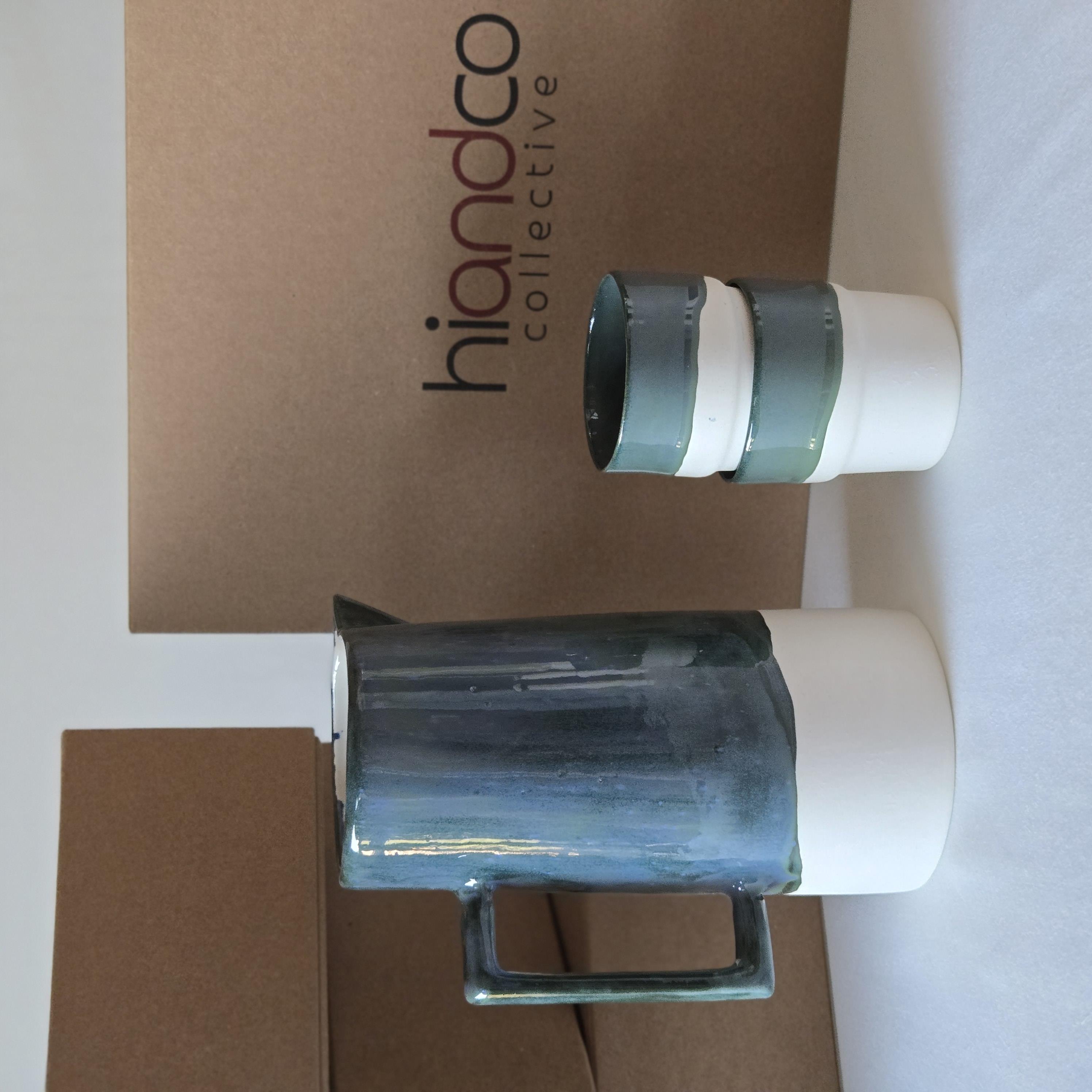 Hiandco Collective /Seramik Sürahi ve Bardak Seti- Zefir 