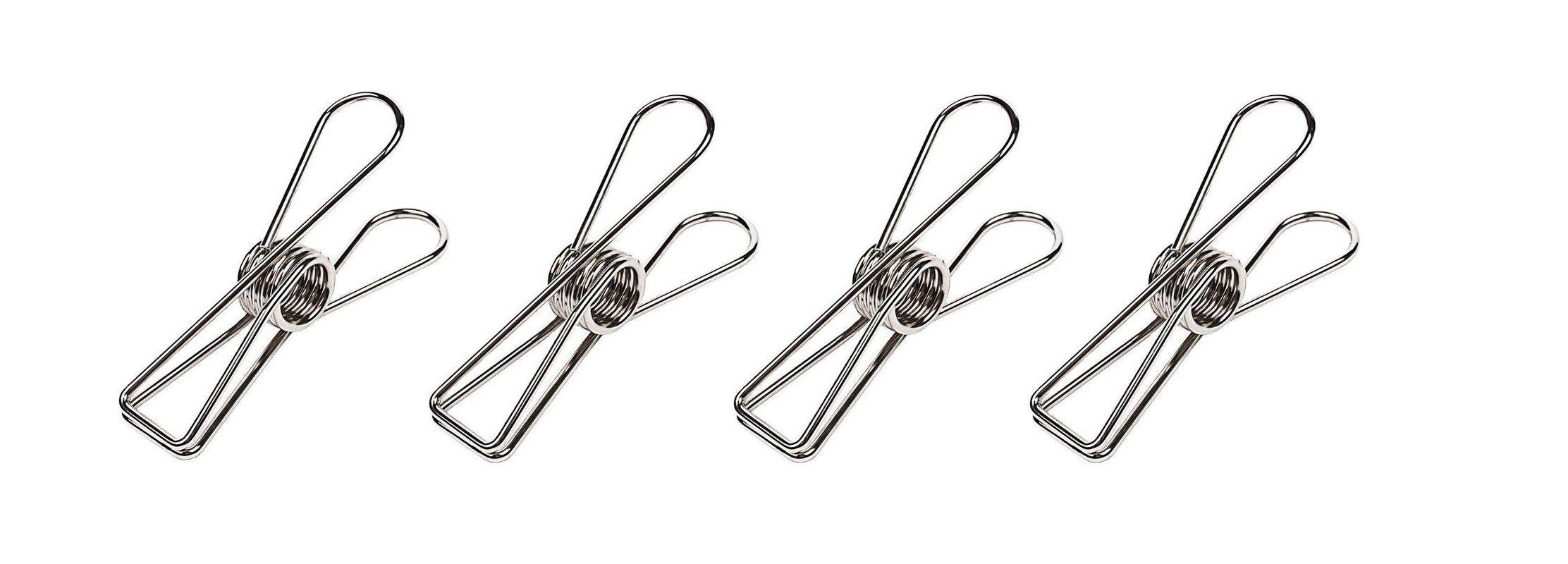 Kayigo Tiny Paslanmaz Çelik Mandal Dörtlü - Metalik Gri