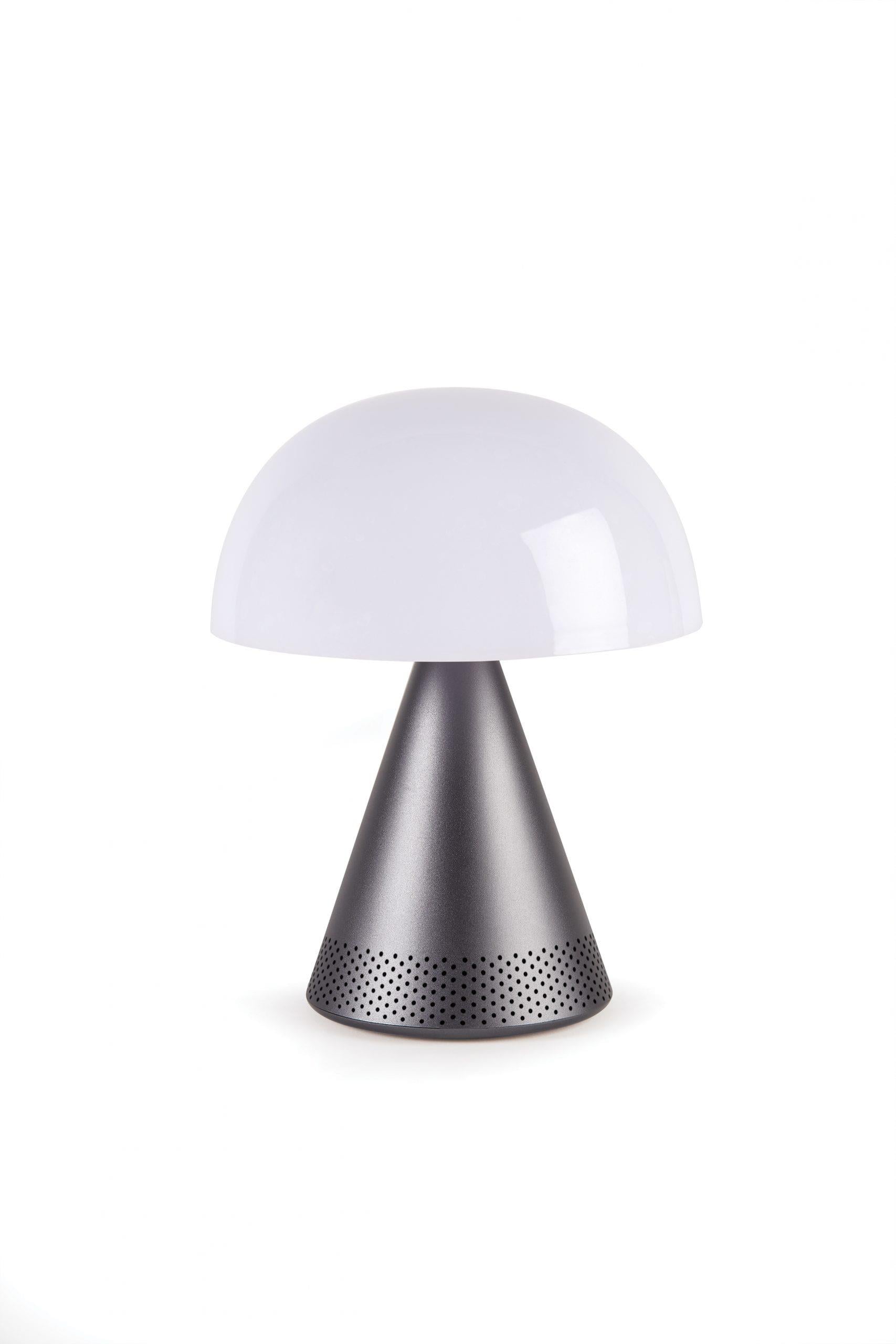 Lexon Mina L Led Lamba ve  Bluetooth Hoparlör Metalik Gri
