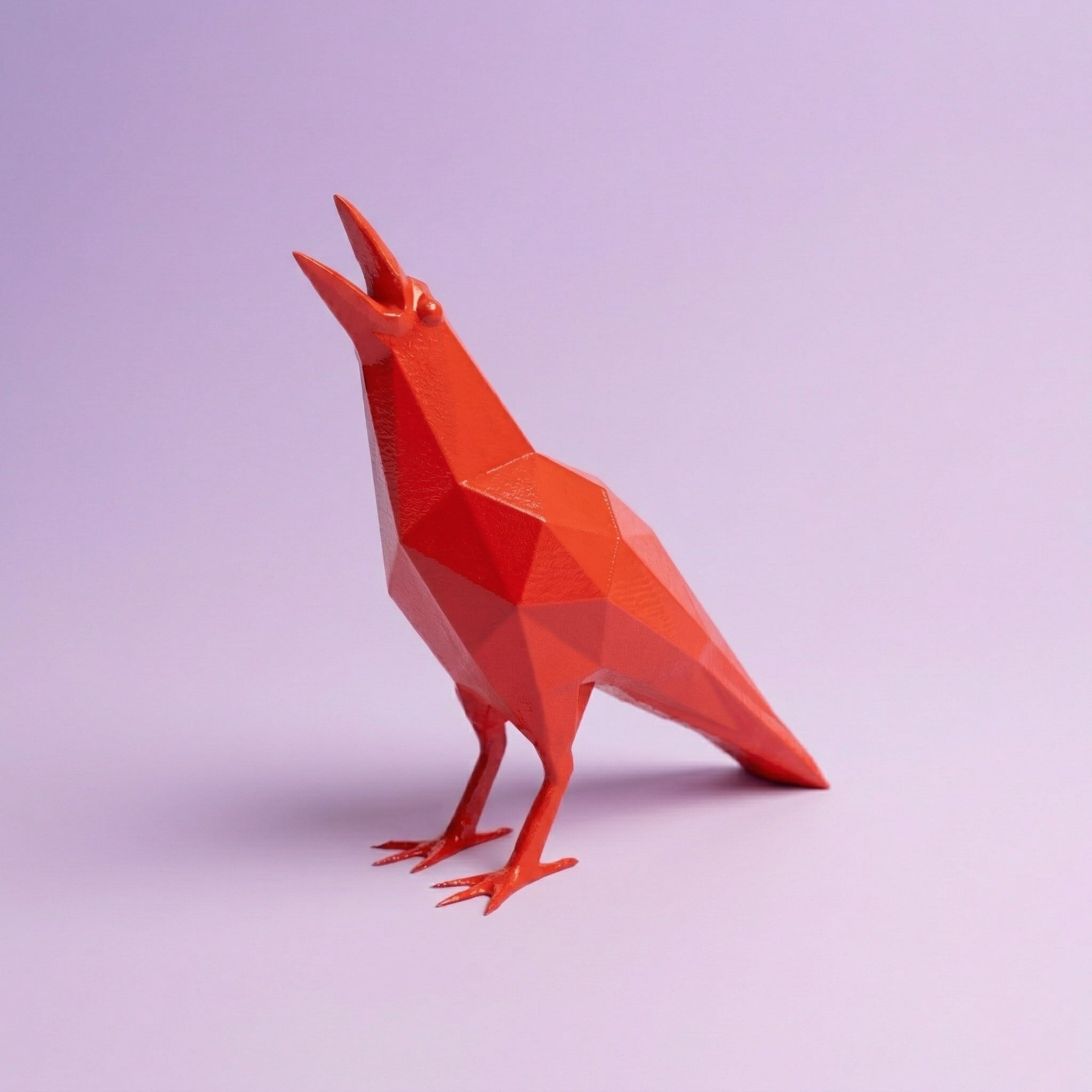 Low Poly Karga Figürü | Kırmızı