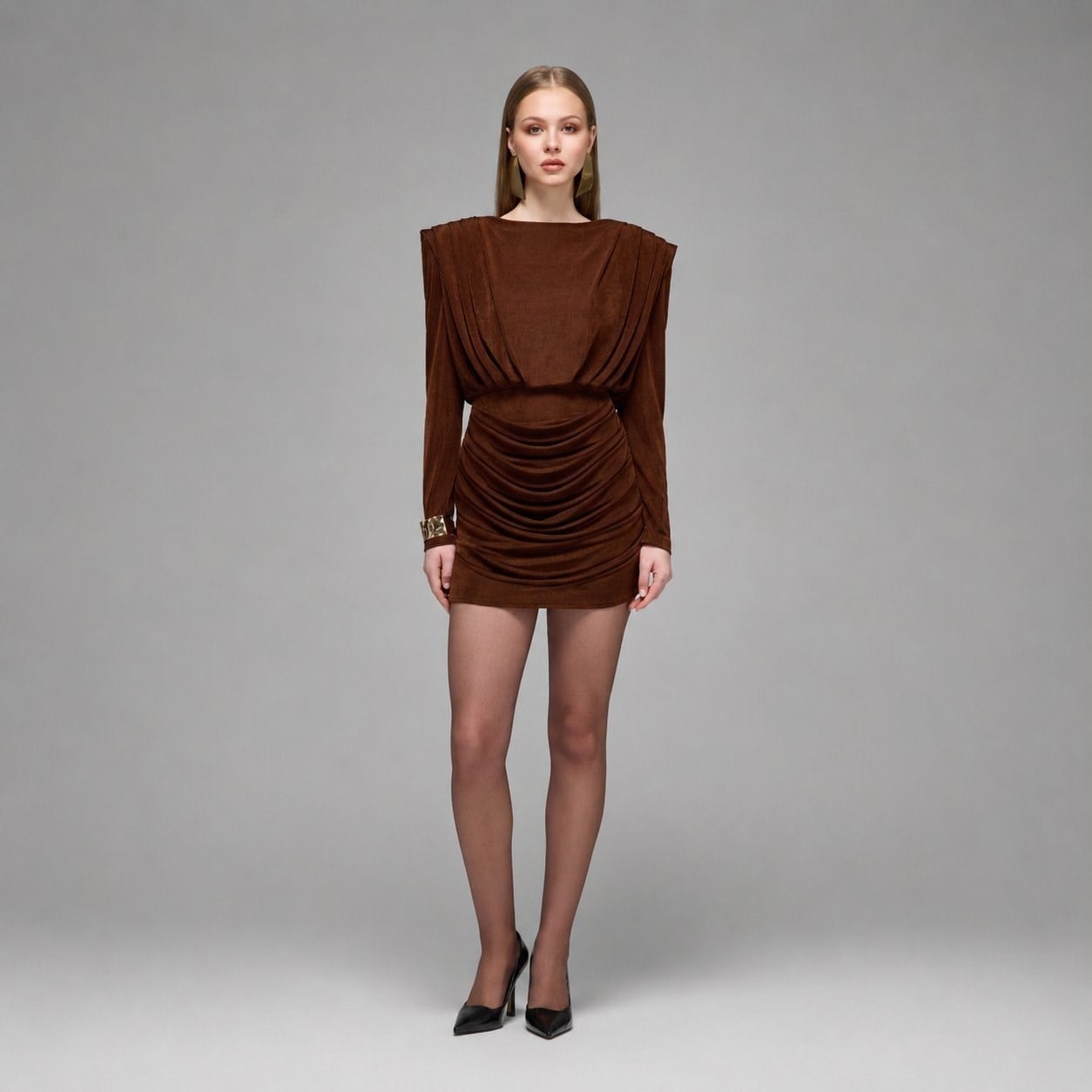 Lumi Pleated & Ruched Mini Dress