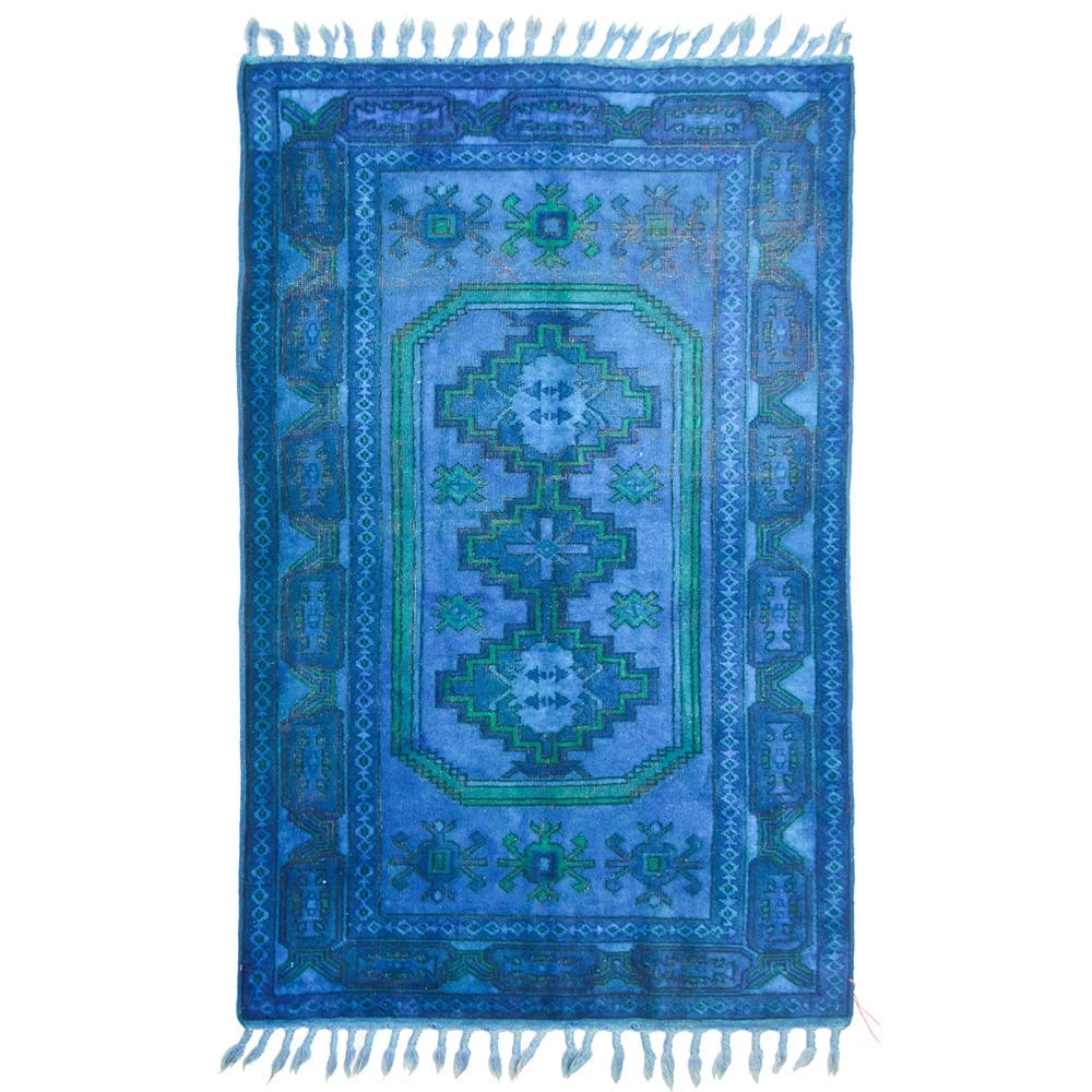 Mavi Renk Vintage Geleneksel Kars Halısı 130x215 cm