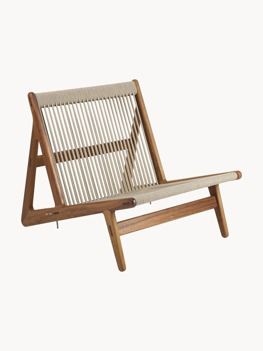 MR01 Initial El Yapımı Iroko Ağacı Bahçe Lounge Sandalyesi