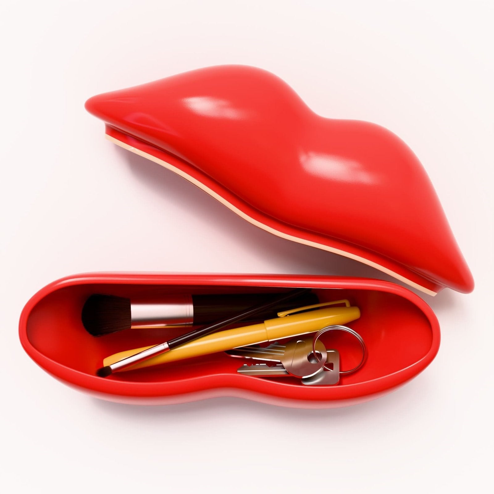 Mustard Hot Lips Seramik Organizer Kutu