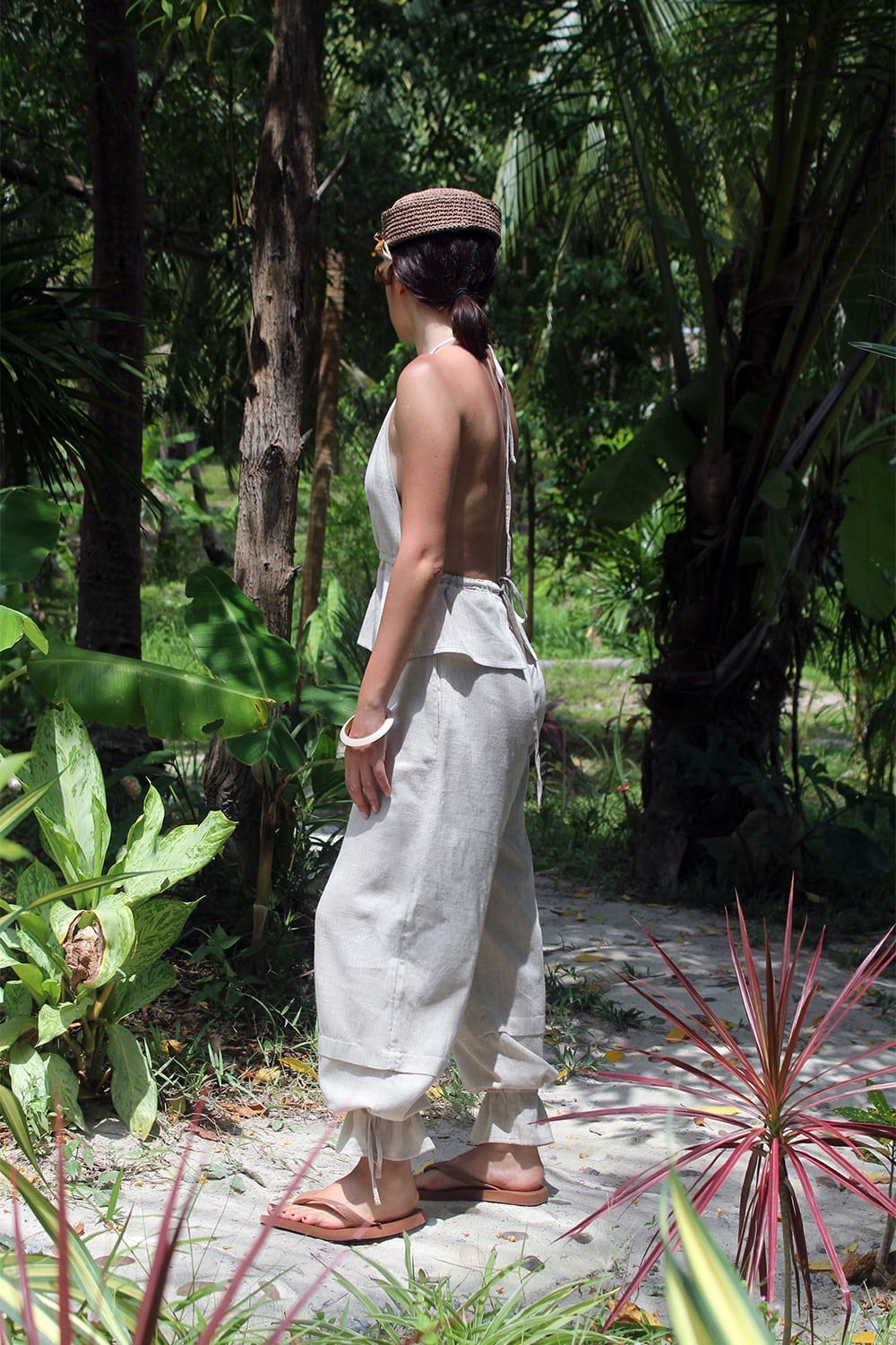Naturel Keten Pantolon Leela