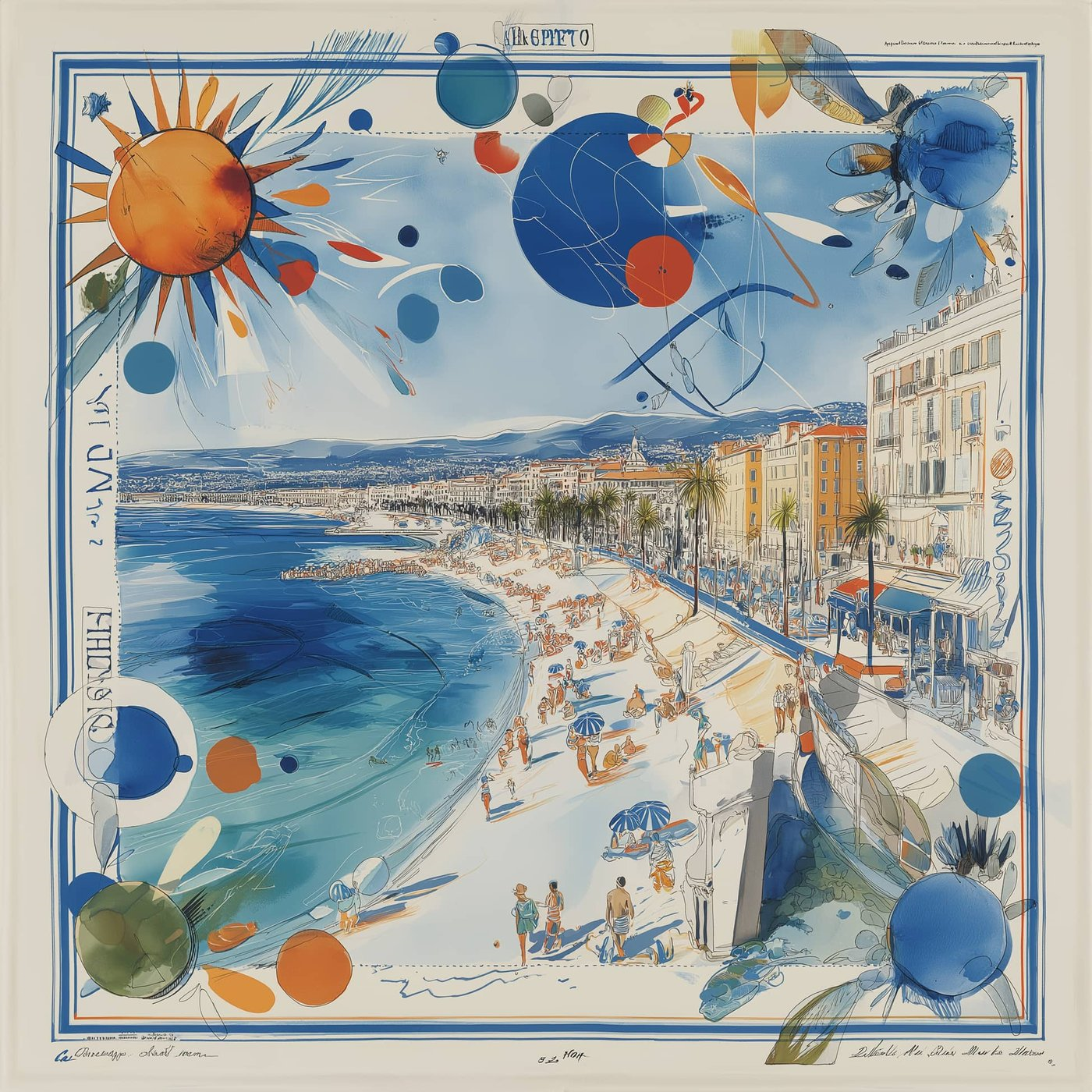 Promenade de Nice İpek Fular | Pure Paris