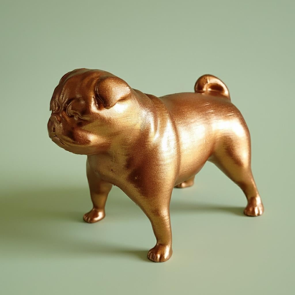 Pug Köpek Figürü | Bronz