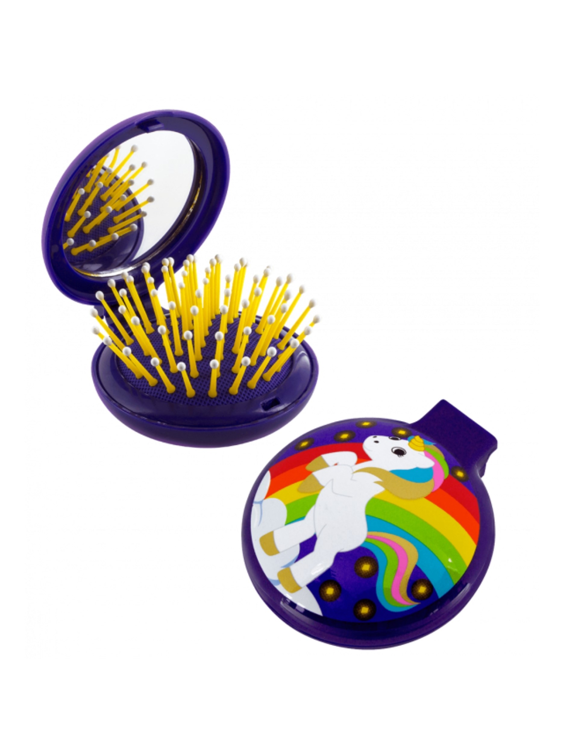 Pylones Aynalı Katlanabilir Saç Fırçası | Lady Retro - Unicorn