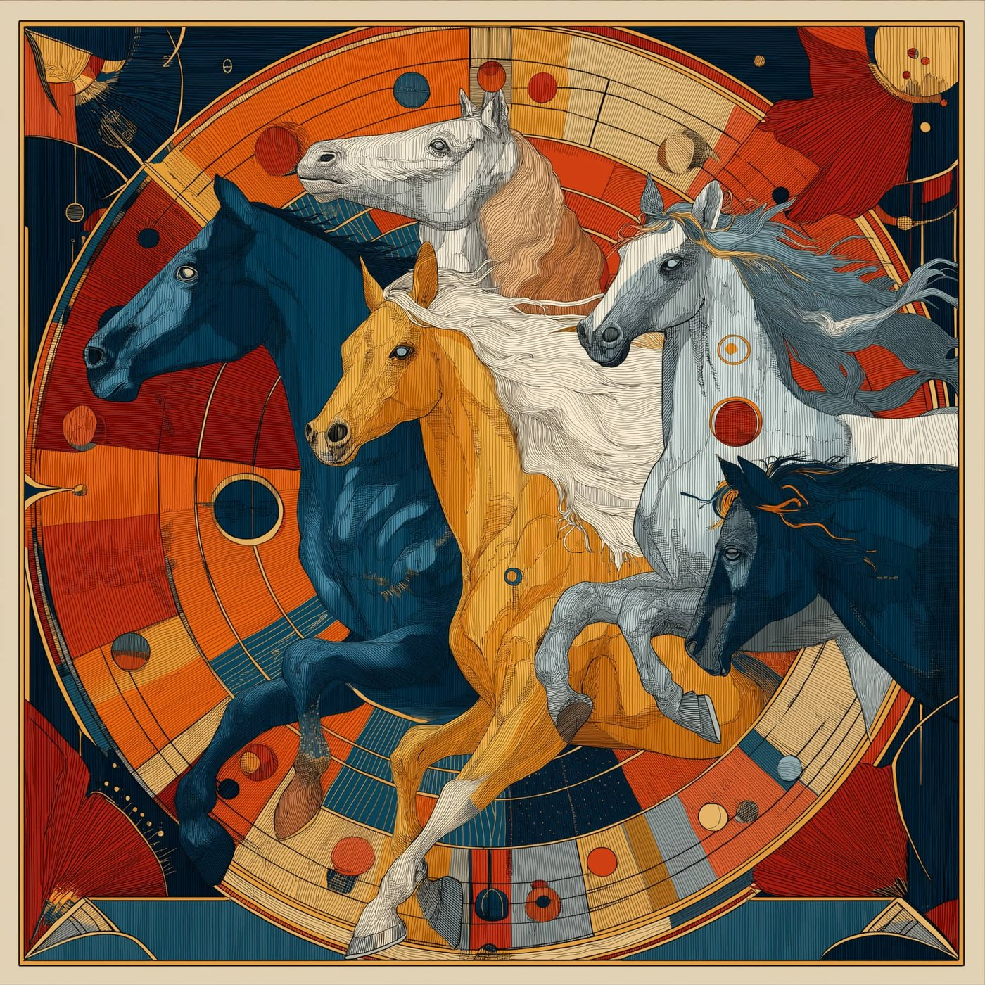 Rythme du Cheval İpek Fular | Pure Paris