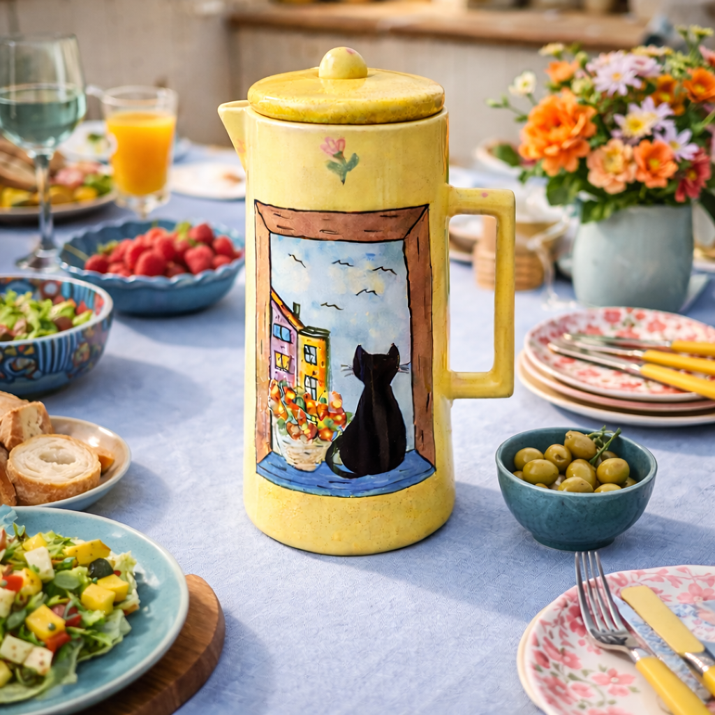 Sarı Kedili Sürahi 