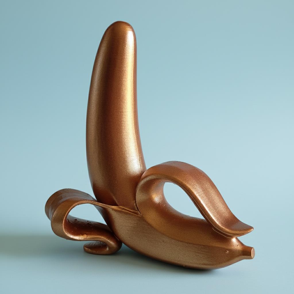 Soyulmuş Muz Heykel | Bronz