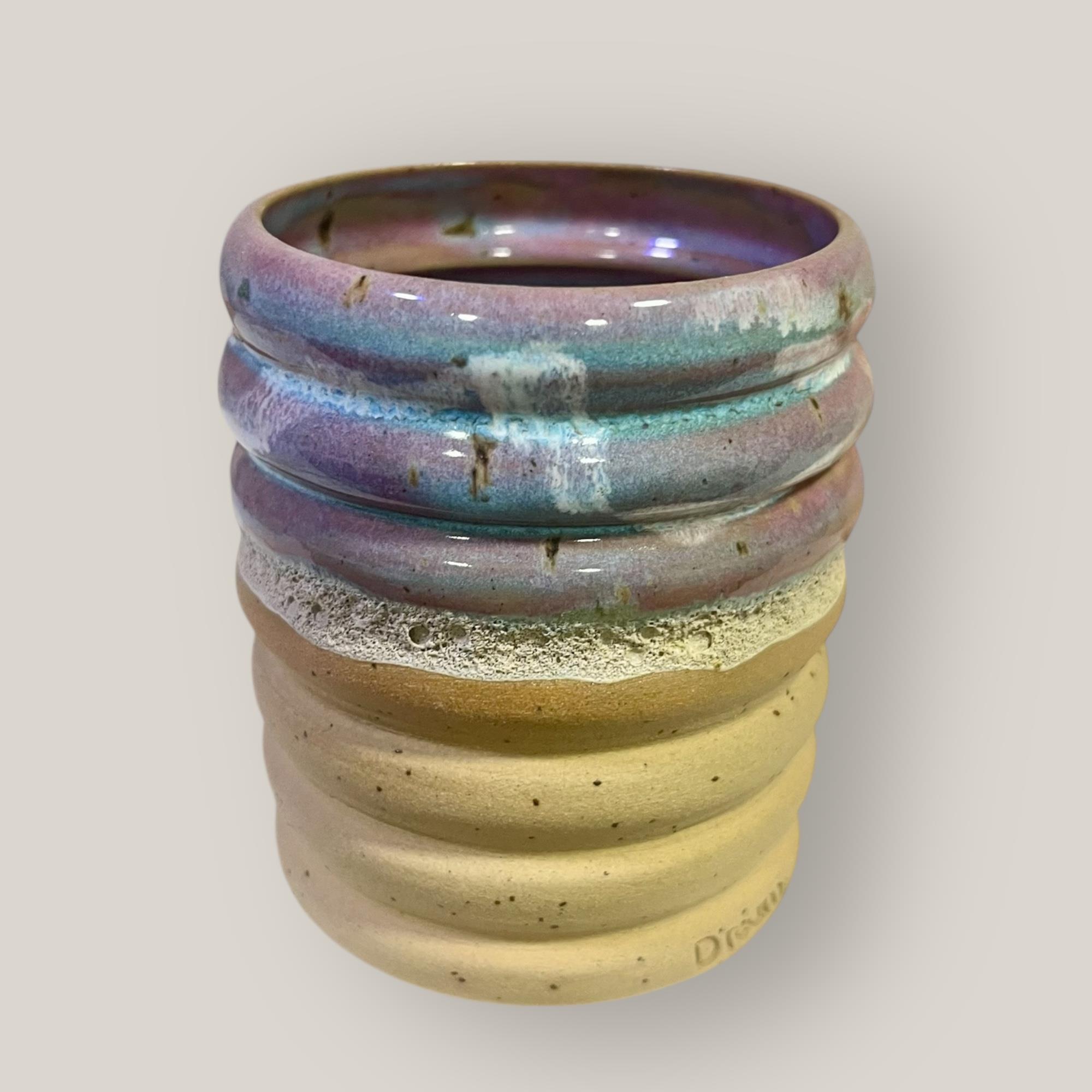 Stoneware Pembe-Mavi Bardak