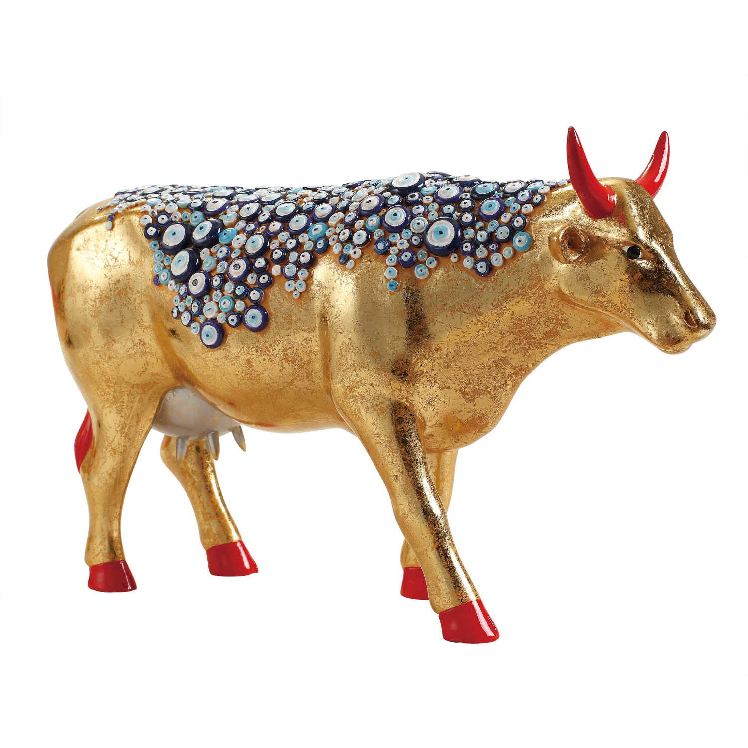 The Evil Eye Cow - El Yapımı Dekoratif İnek Figürü