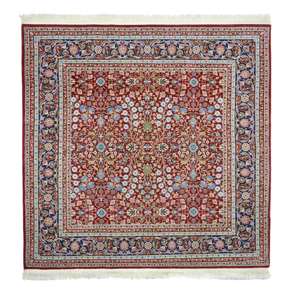 Yedi Dağın Çiçeği El Dokuma Kare Hereke Halısı 170x170 cm