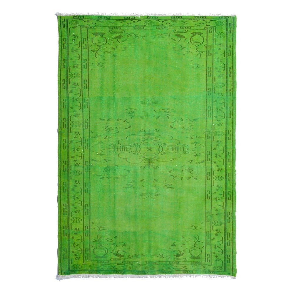 Yeşil Renk Vintage Isparta Halısı 150x230 cm