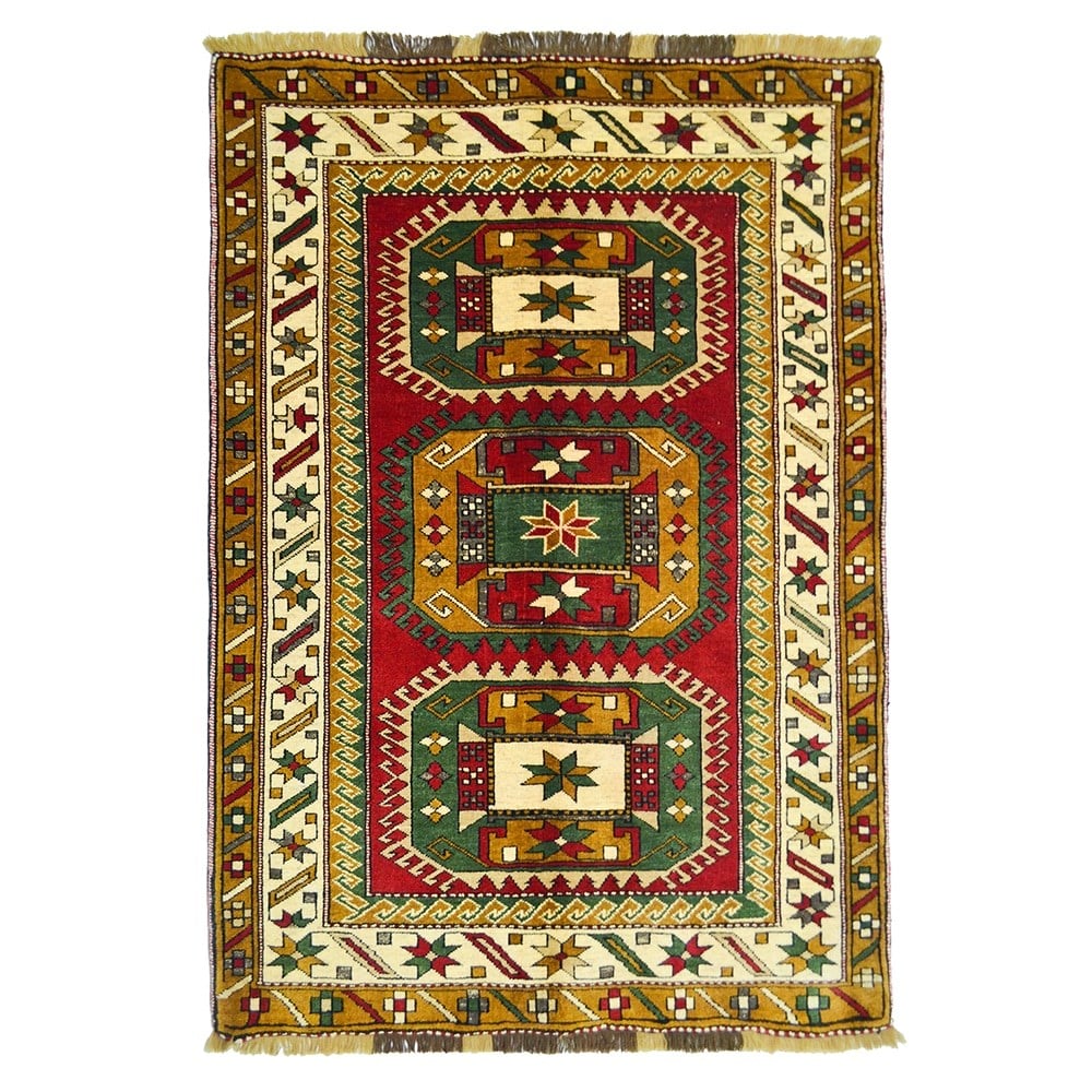 Yünden El Dokuma Kars Halısı 126x184 cm