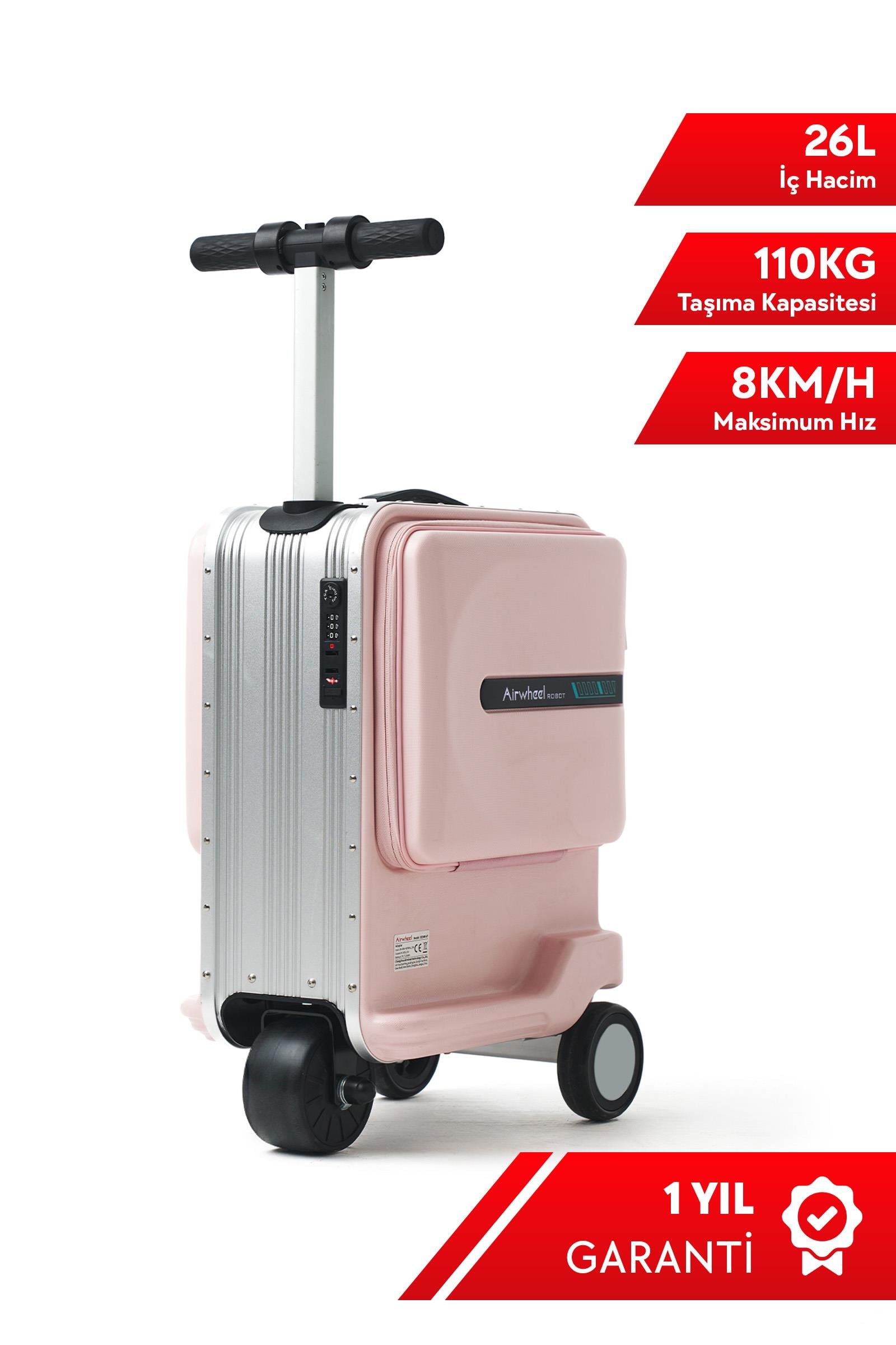 AirWheel SE3miniT Elektrikli Binilebilir Scooter Valiz - Pembe