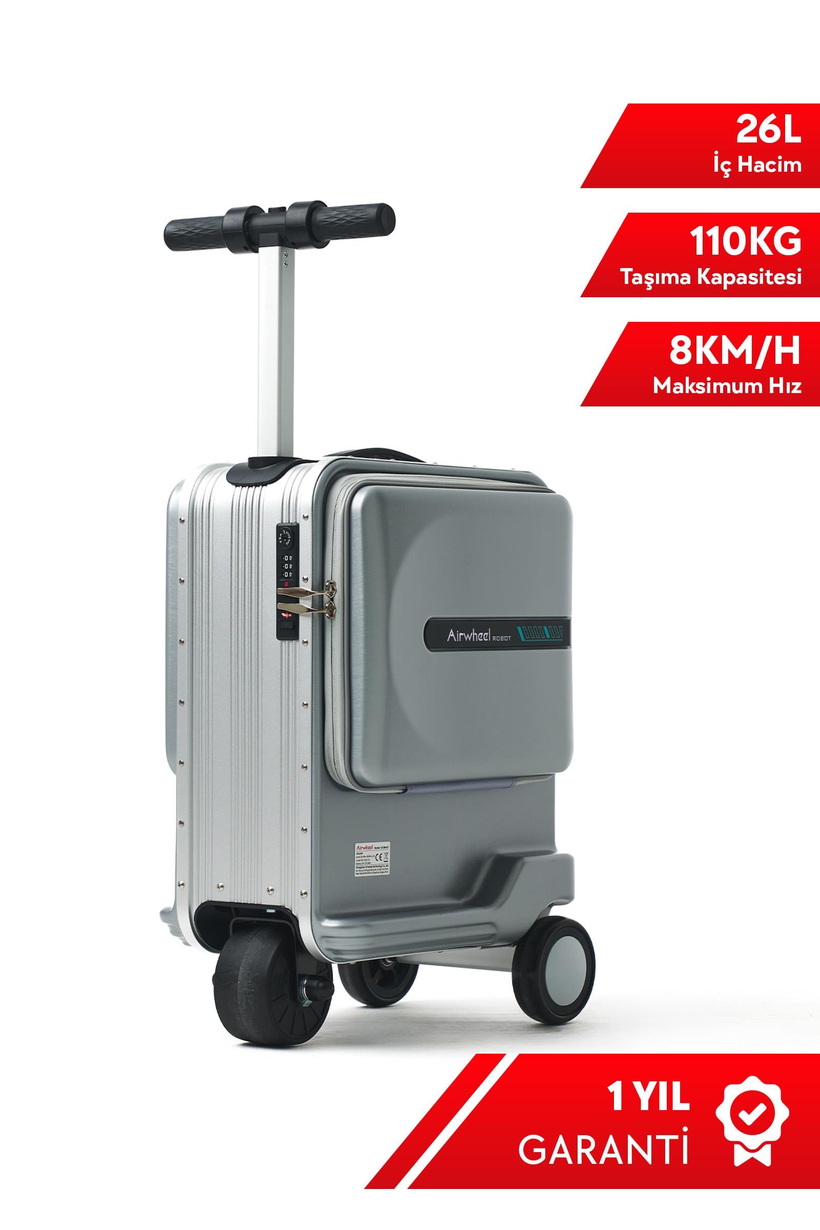 AirWheel SE3miniT Elektrikli Binilebilir Scooter Valiz - Gri