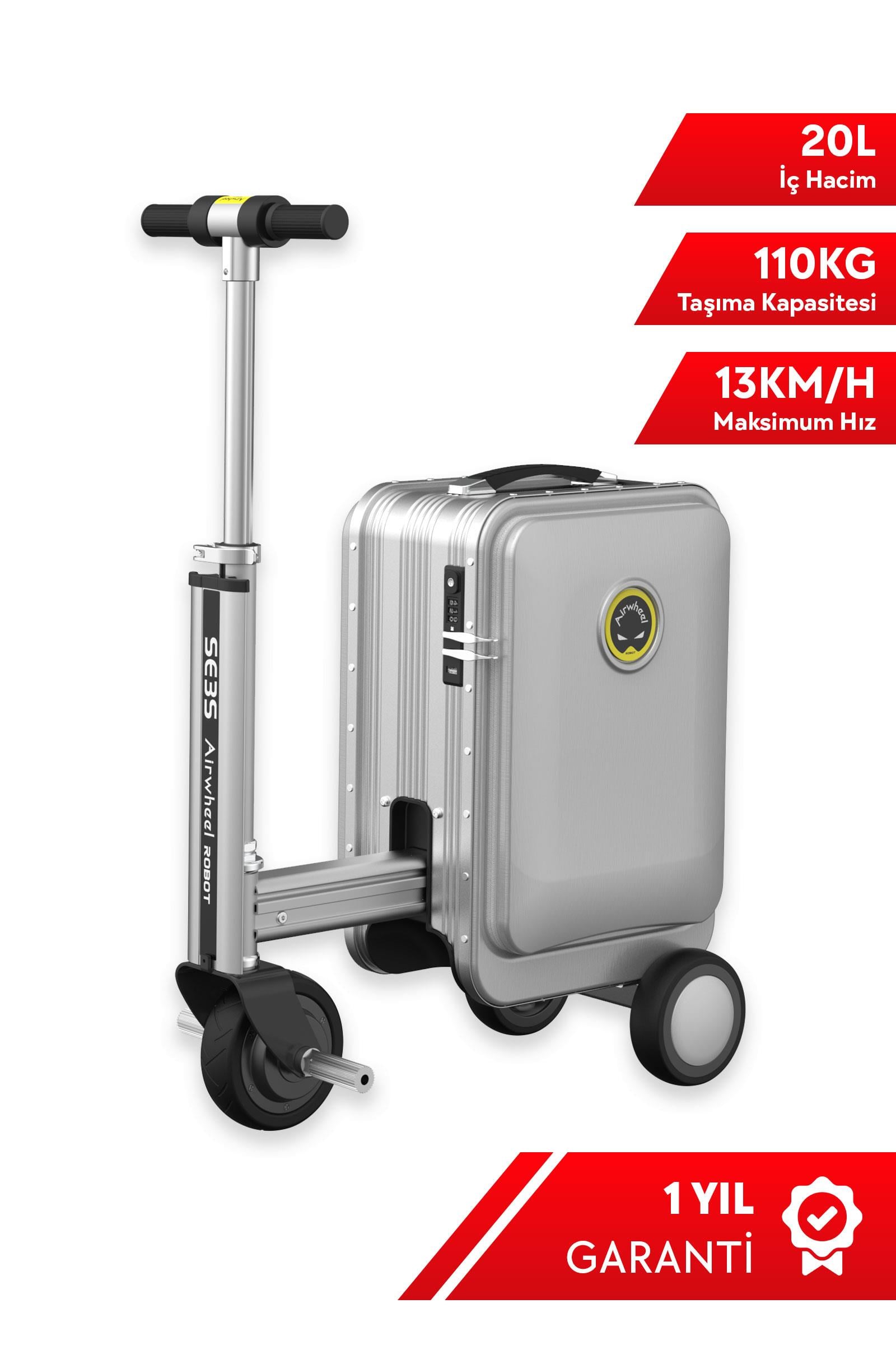 AirWheel SE3S Elektrikli Binilebilir Scooter Valiz - Gri