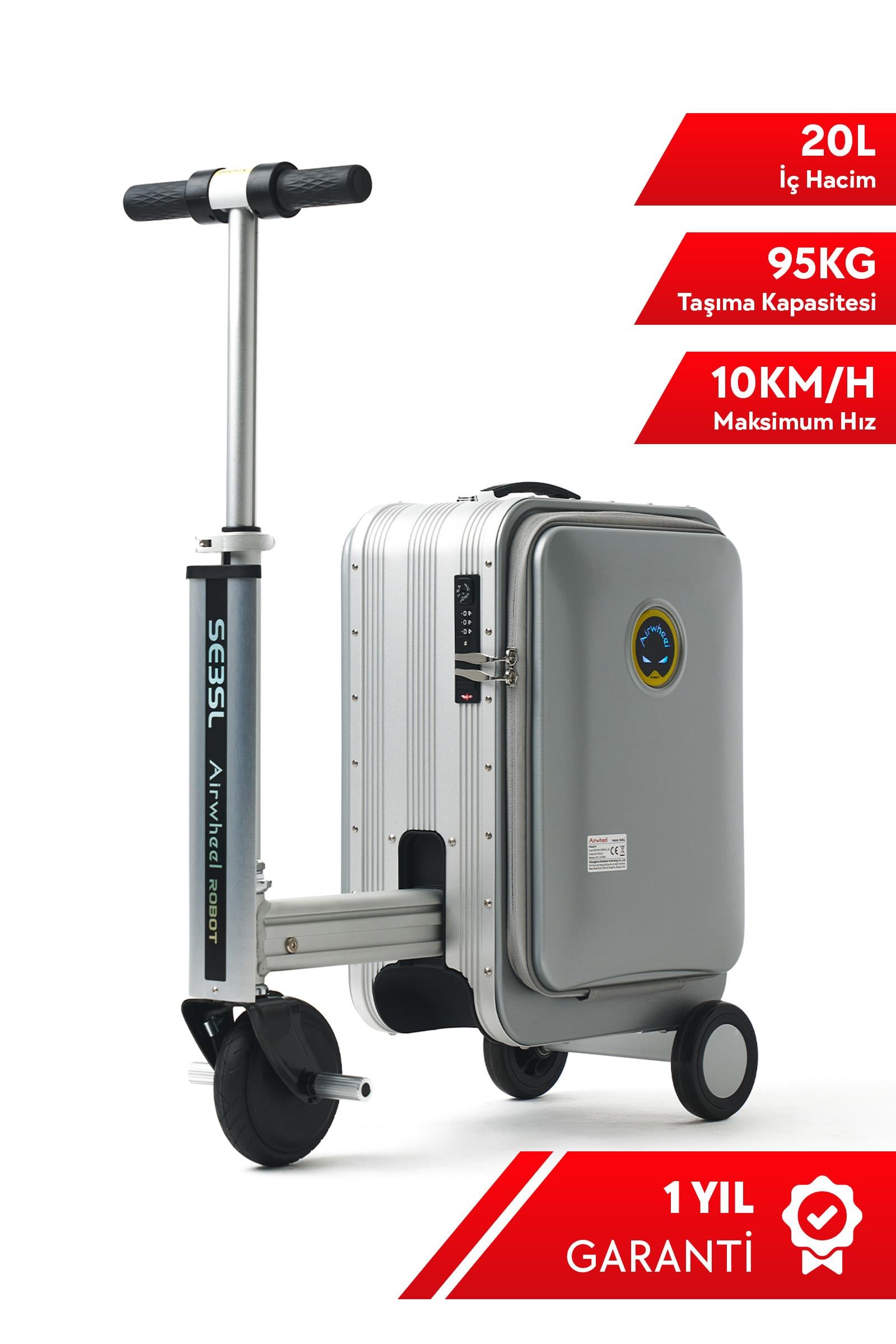 AirWheel SE3SL Elektrikli Binilebilir Scooter Valiz - Gri