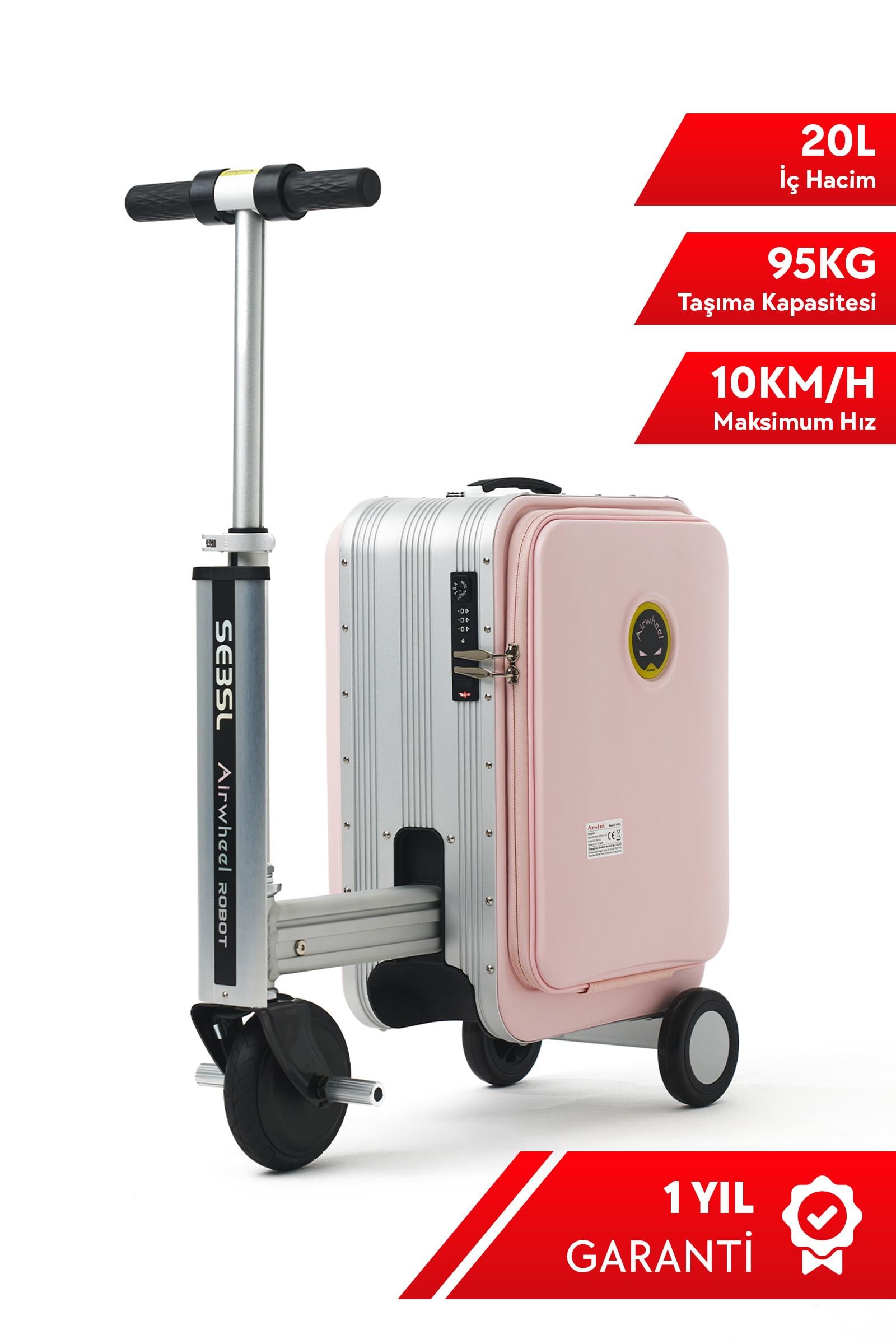 AirWheel SE3SL Elektrikli Binilebilir Scooter Valiz - Pembe
