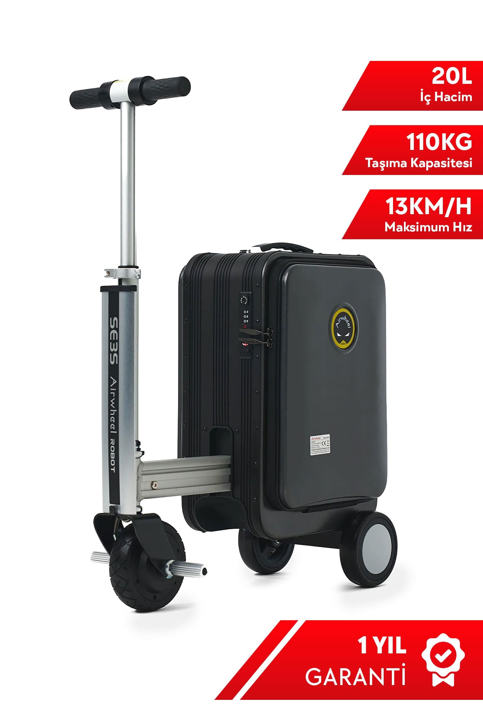 AirWheel SE3S Elektrikli Binilebilir Scooter Valiz - Siyah